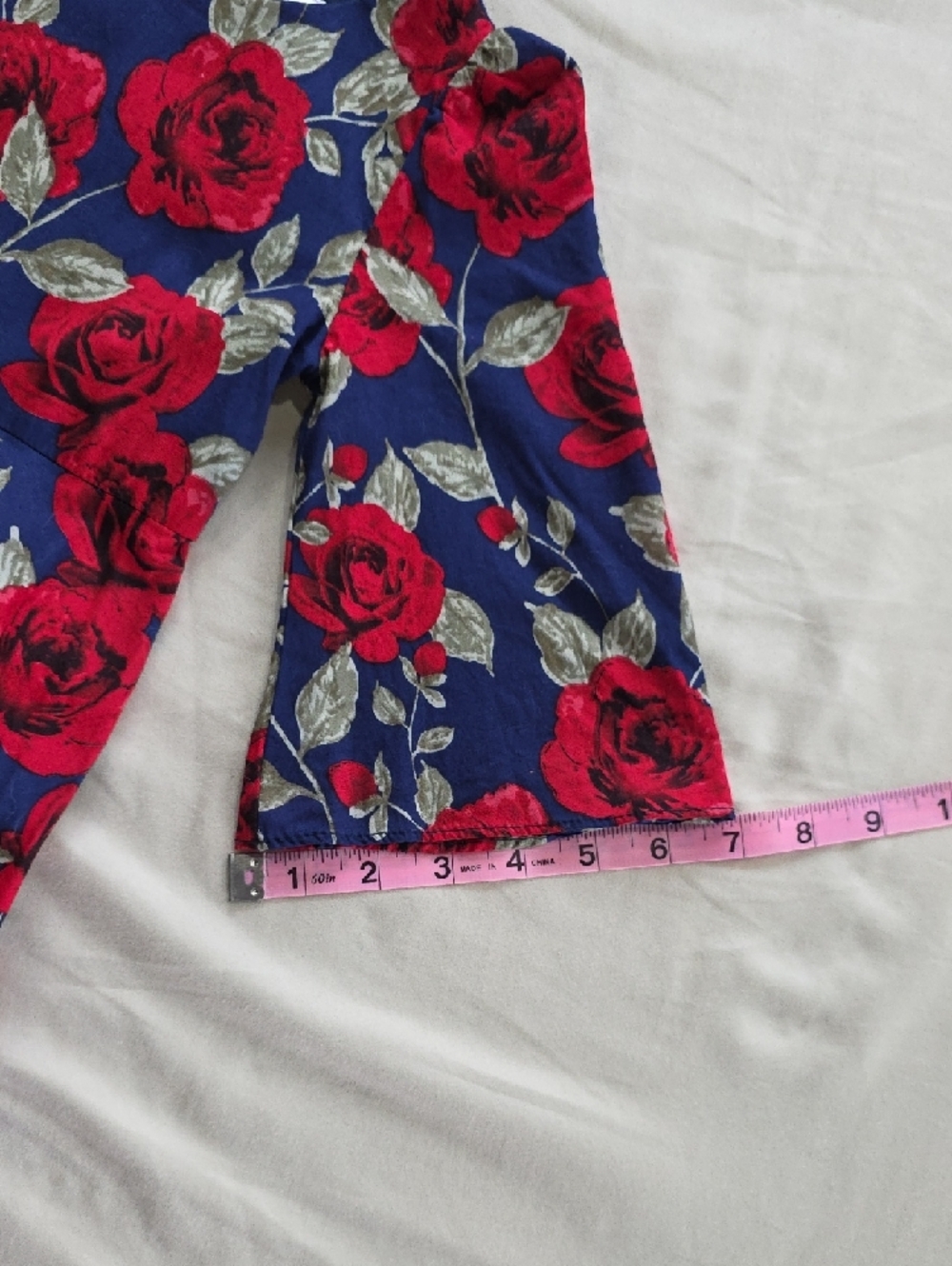 Bonny Billy 3t-4t Girls Classy Vintage Floral Red Rose Print Navy Background - Picture 6 of 9